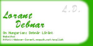 lorant debnar business card